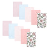 Hudson Baby Unisex Baby Cotton Flannel Burp Cloths, Vintage Blossom 10 Pack, One Size