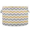 Visesunny Grey And Yellow Plaid Chevron Collapsible Large Capacity Basket Storage Bin With Durable Cotton Handles, Home Organize