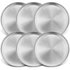 Lianyu 6-Piece Kids 18/8 Stainless Steel Plates, 8 Inch Toddler Metal Round Dinner Plates, Kids Children Dishes For Serving Outd