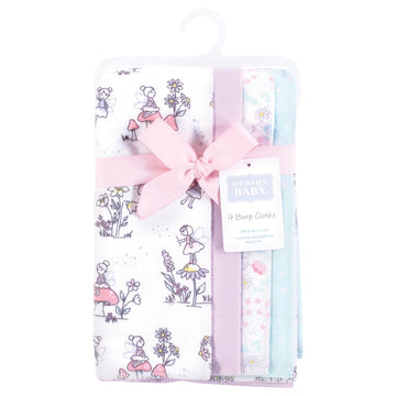 Hudson Baby Unisex Baby Cotton Flannel Burp Cloths, Garden Fairies, One Size