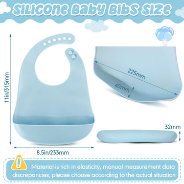 Mepase 12 Pcs Silicone Bibs Waterproof Silicone Baby Bibs Soft Adjustable Baby Feeding Unisex Baby Eating Supplies(Fresh Color)