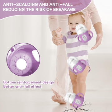 Audrwall Silicone Sleeves For Avent Natural Glass Baby Bottles, Bpa Free, Anti Breakage Baby Bottle Holder (Purple + White, 4 Ou