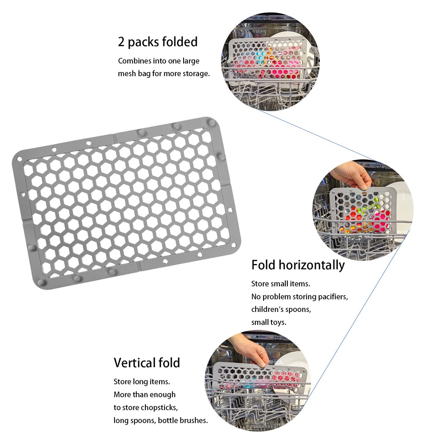 Revex Silicone Dishwasher Bag,11.8' X 7.9' Dishwasher Basket For Baby Items,Baby Bottle Dishwasher Baskets With Adjustable Siz