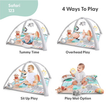 The Peanutshell Unisex Baby Play Gym & 7-In-1 Play Mat - Playmat Baby Toys 0-6, 6-12 Months Tummy Time Mat With Hanging Toys, So