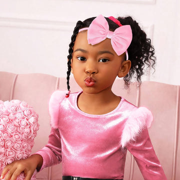 Yanjie Hairband 2.5 Count - Nylon, Velvet - Hair Styling, Securing Hair - For Baby Girls - Valentine'S Day - Handmade, Soft, Str