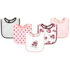 Hudson Baby Unisex Baby Cotton Bibs, Rose, One Size