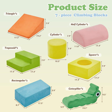 Climbing Toys For Toddlers, Toddler Climbing Toys Indoor, 7-Piece Soft Foam Climbing Blocks Set, Baby Climbing Toys, Toddler Pla