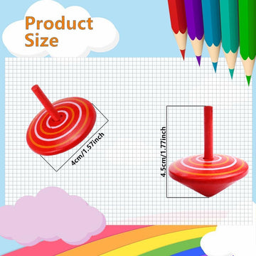 18Pcs Colorful Wooden Spinning Tops Rainbow Gyroscopes Toy Educational Spinning Toy Wood Painted Tops For Family Games Party For