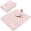 Funtery 43 x 43 Inch Baby Playmat Portable Crawling Washable Foldable Tummy Time Non Slip Baby Floor Large Playpen Mat for Infan