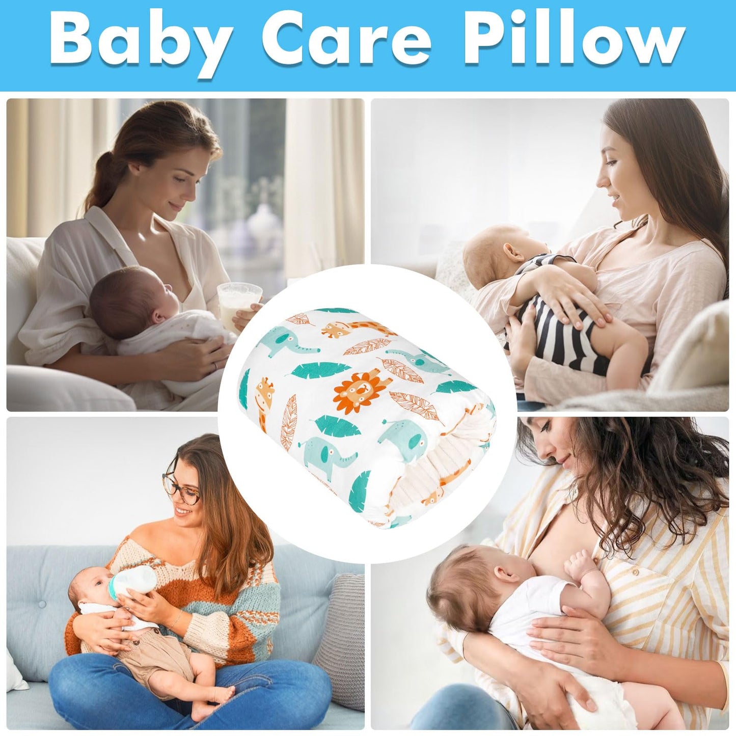 Povkufii Baby Nursing Arm Breastfeeding Pillow Adjustable Nursing Pillow Soft Nursing Arm Pillow Baby Feeding Pillow(White Anima