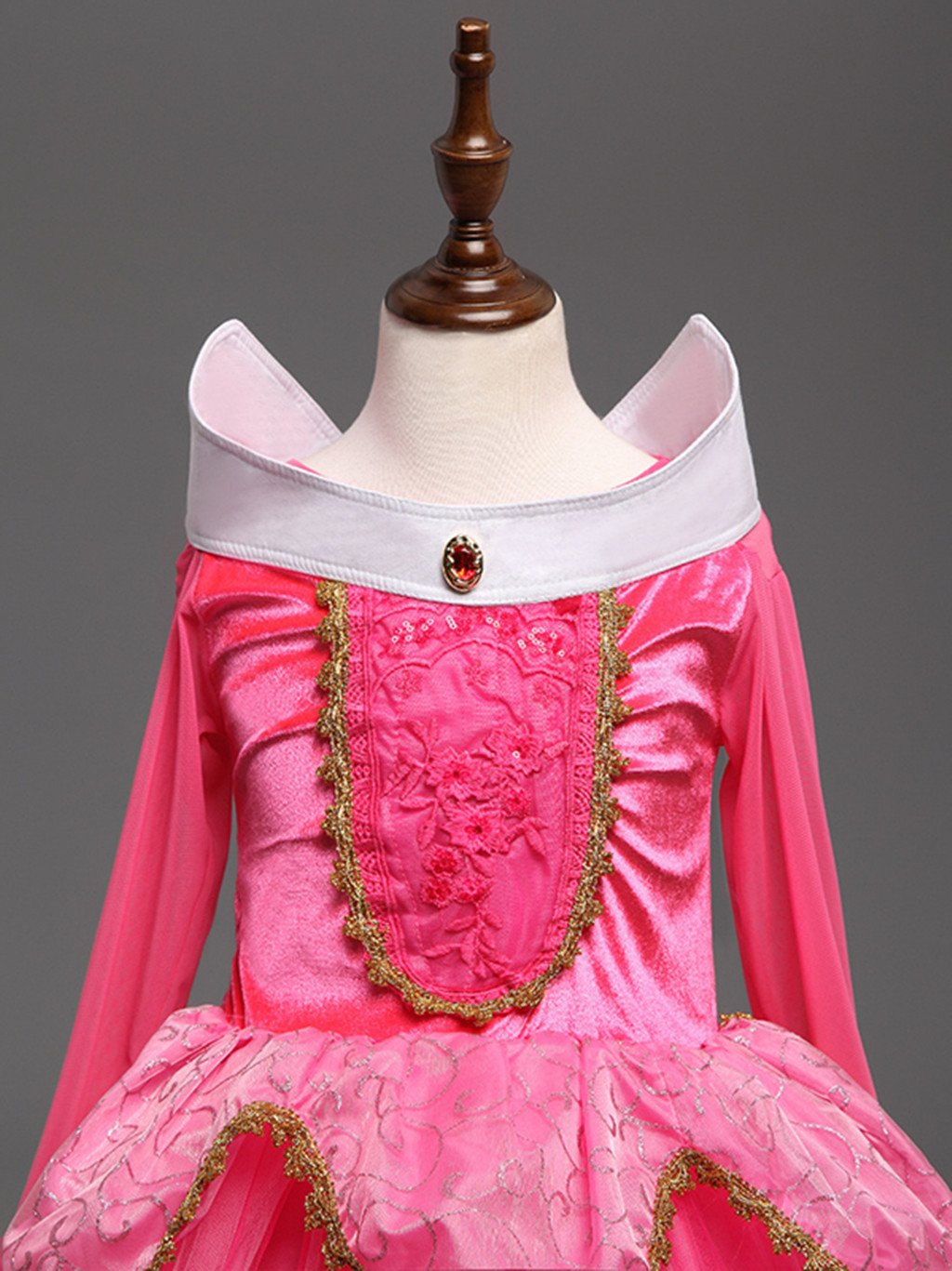 Dreamhigh Sleeping Beauty Princess Party Girls Costume Dress (Pink, 5-6 Years)