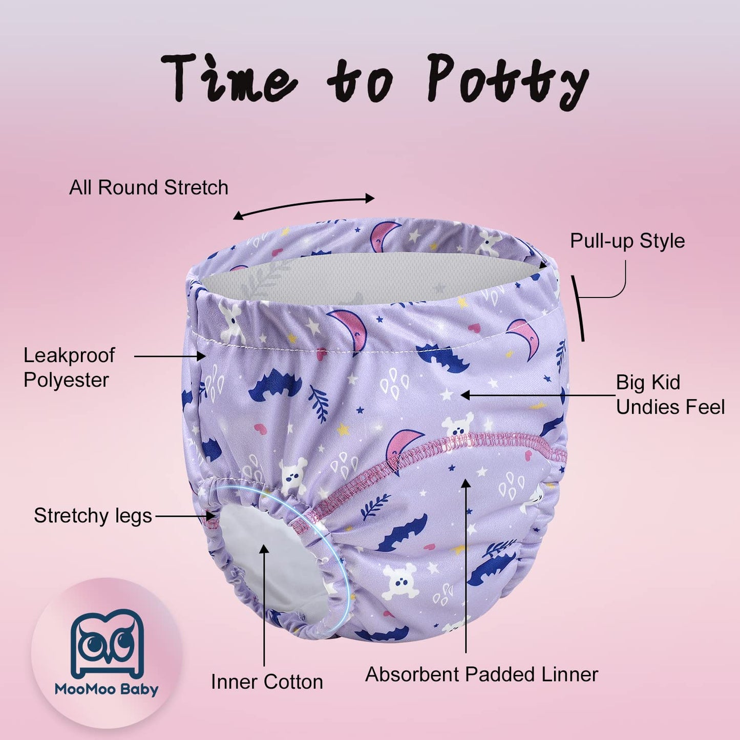 Moomoo Baby Plastic Training Underwear Leakproof Rubber Pants For Potty Training For Boys And Girls