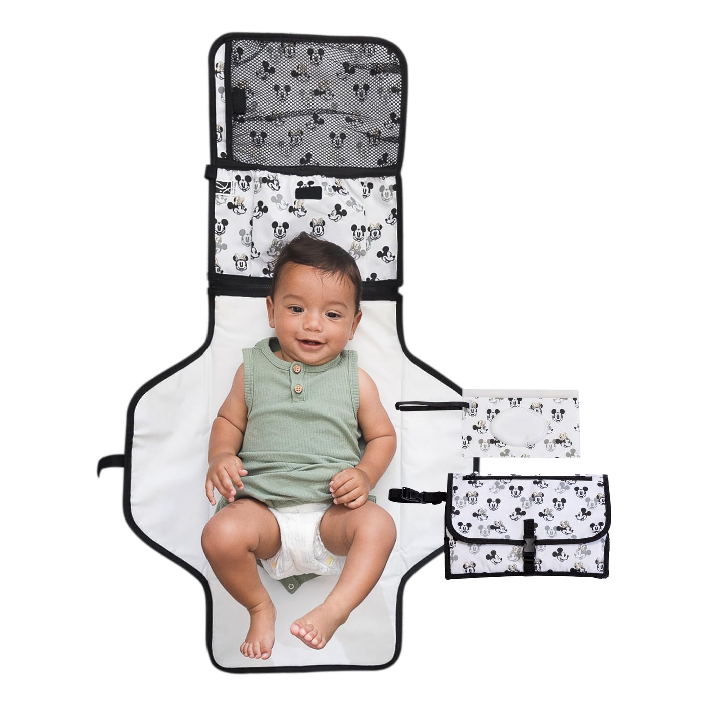 Disney Baby By J.L. Childress Portable Diaper Changing Station For Baby - Includes Wipes Case
