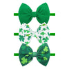 Yanjie Baby Bows Nylon Green Bow Headbands For Infant Girls Shamrock Clover Headband Newborn Toddler Headband St Patricks Day Ha