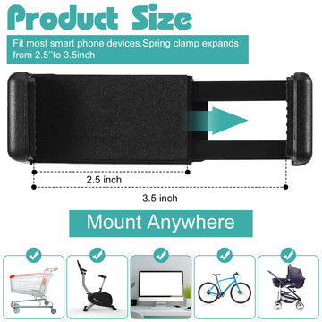 Amylove 2 Pcs Stroller Phone Holder Portable Cell Phone Holder Stand Universal Stroller Accessories For Parent Baby Toddler Cell