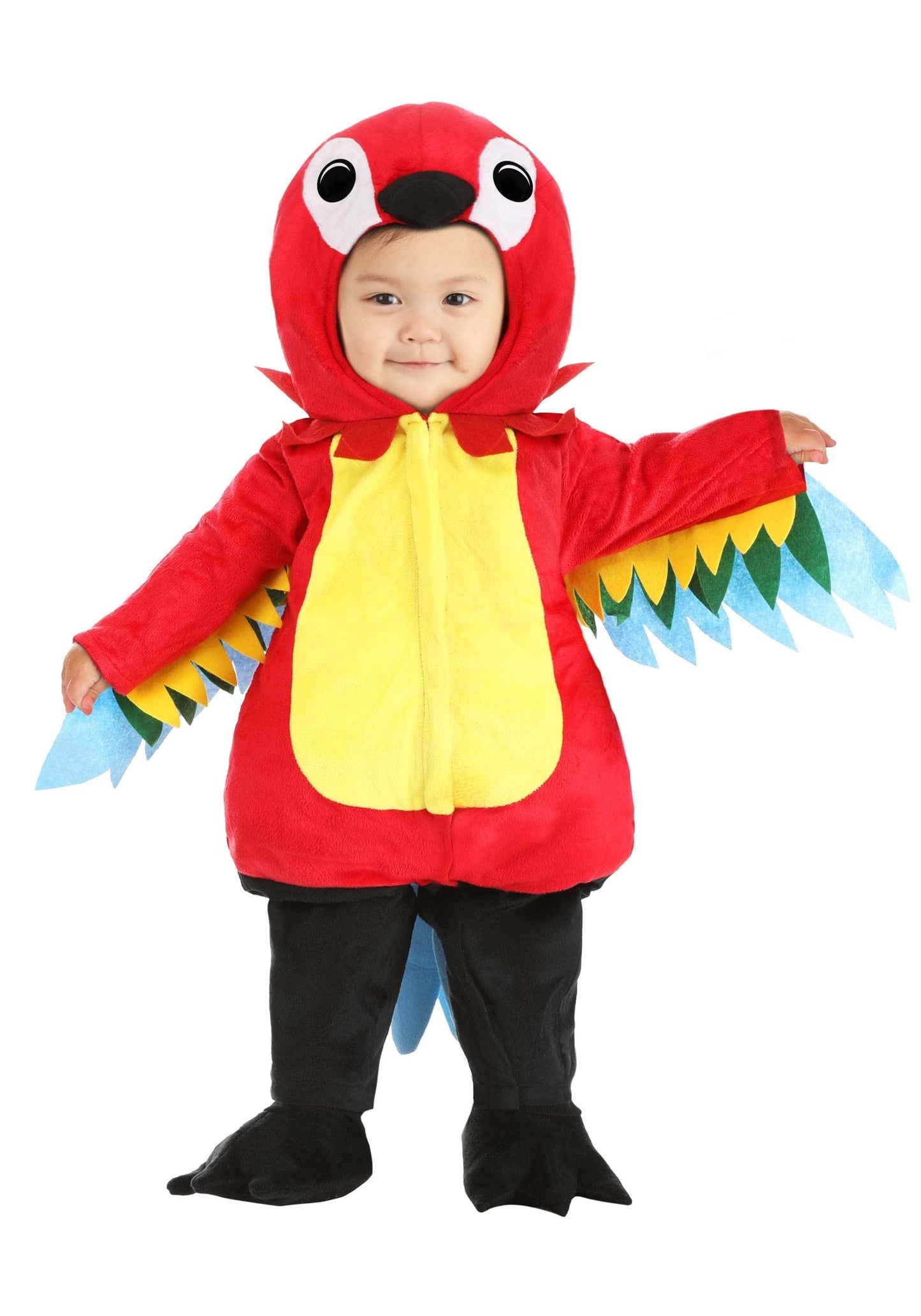 Infant Squawking Baby Parrot Halloween Costume | Soft Plush Jumpsuit and Booties for a Colorful and Adorable Look 12/18 Months