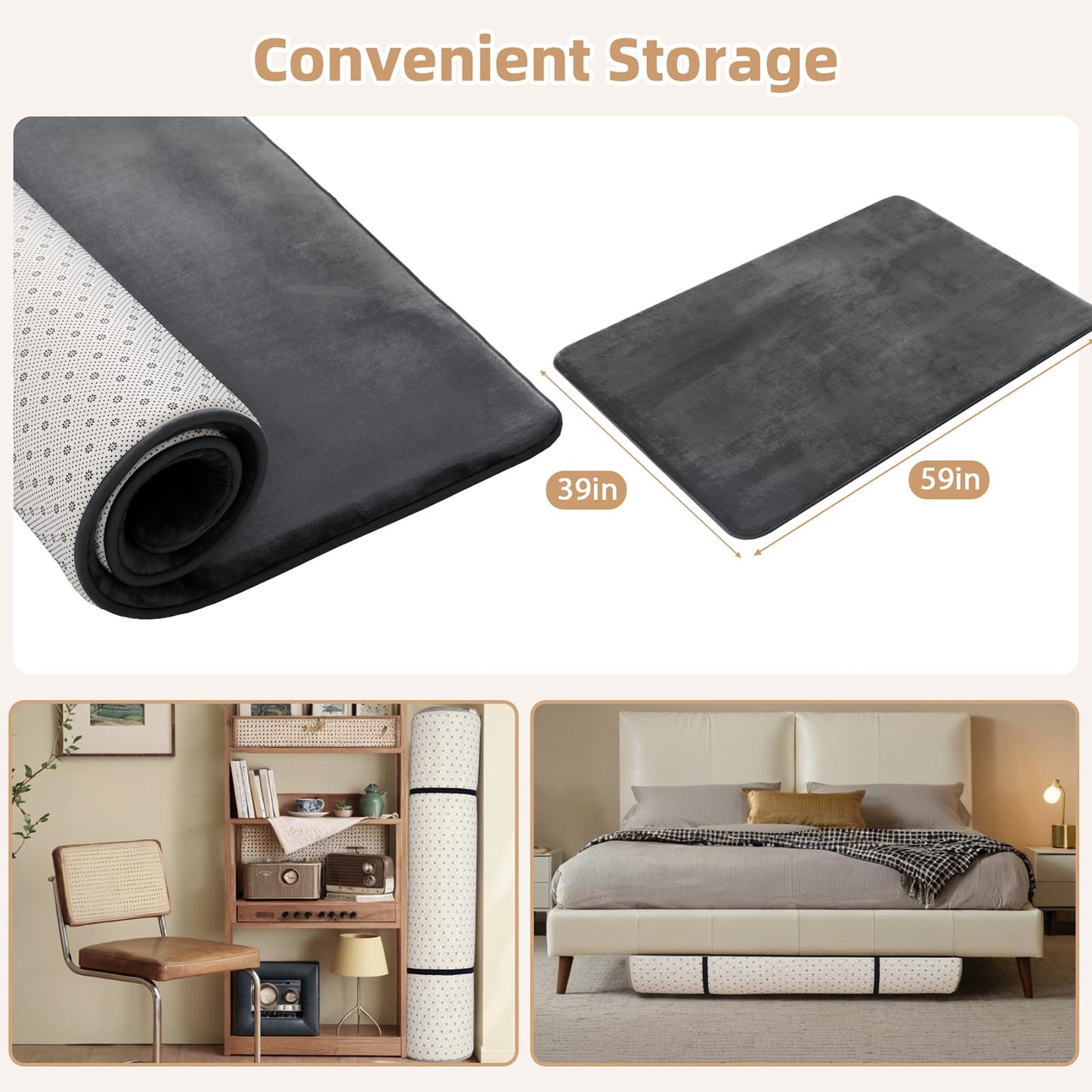 Separo Thick Baby Play Mat For Floor,Padded Foam 59X39 Nursery Rug,Ultra Soft Support & Plush Feel Tummy Time Mat,Non Slip For T