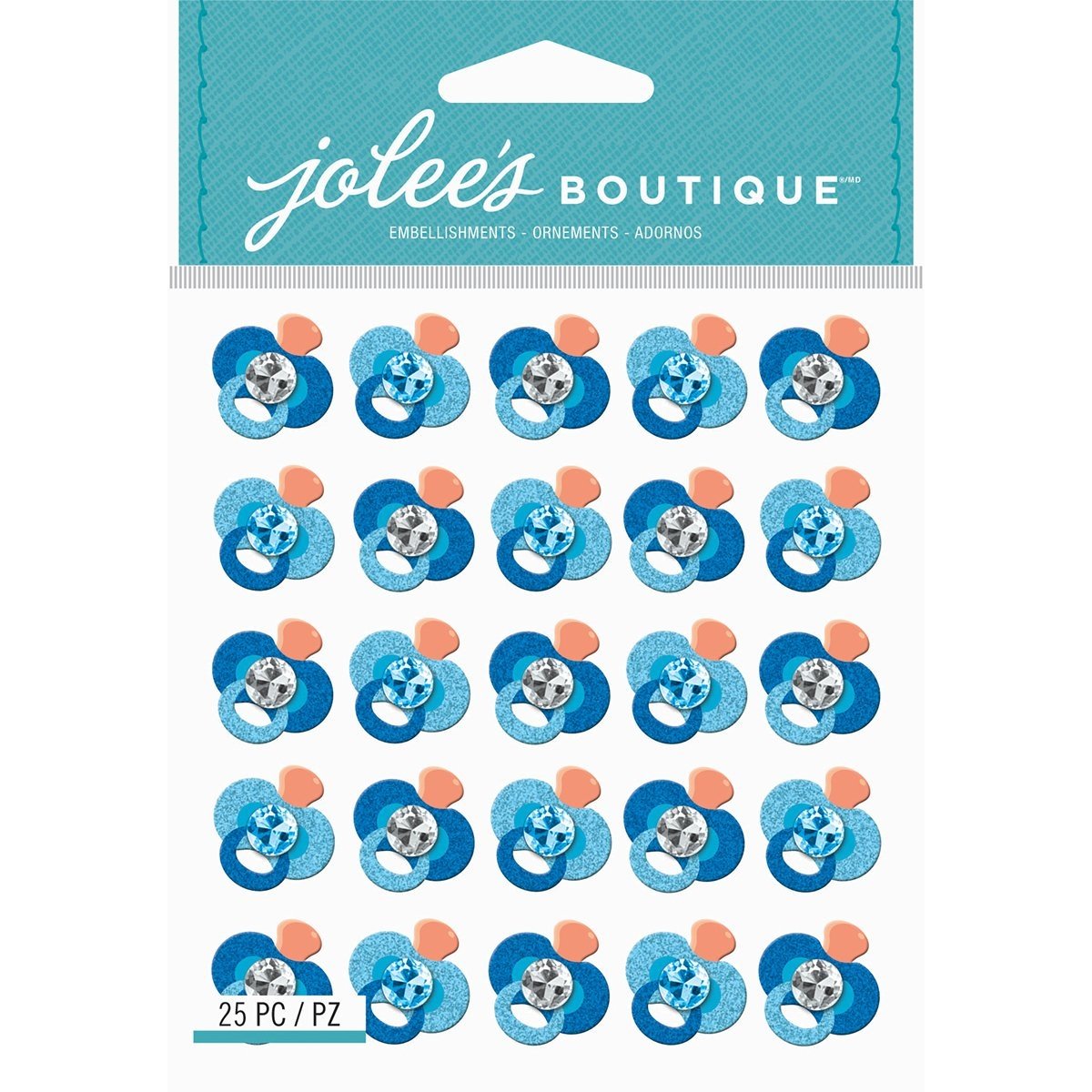 Jolee'S Boutique 0015586967920 Jolly Boutique Blue Glttr Pacifier Rpt Bq16 , Other