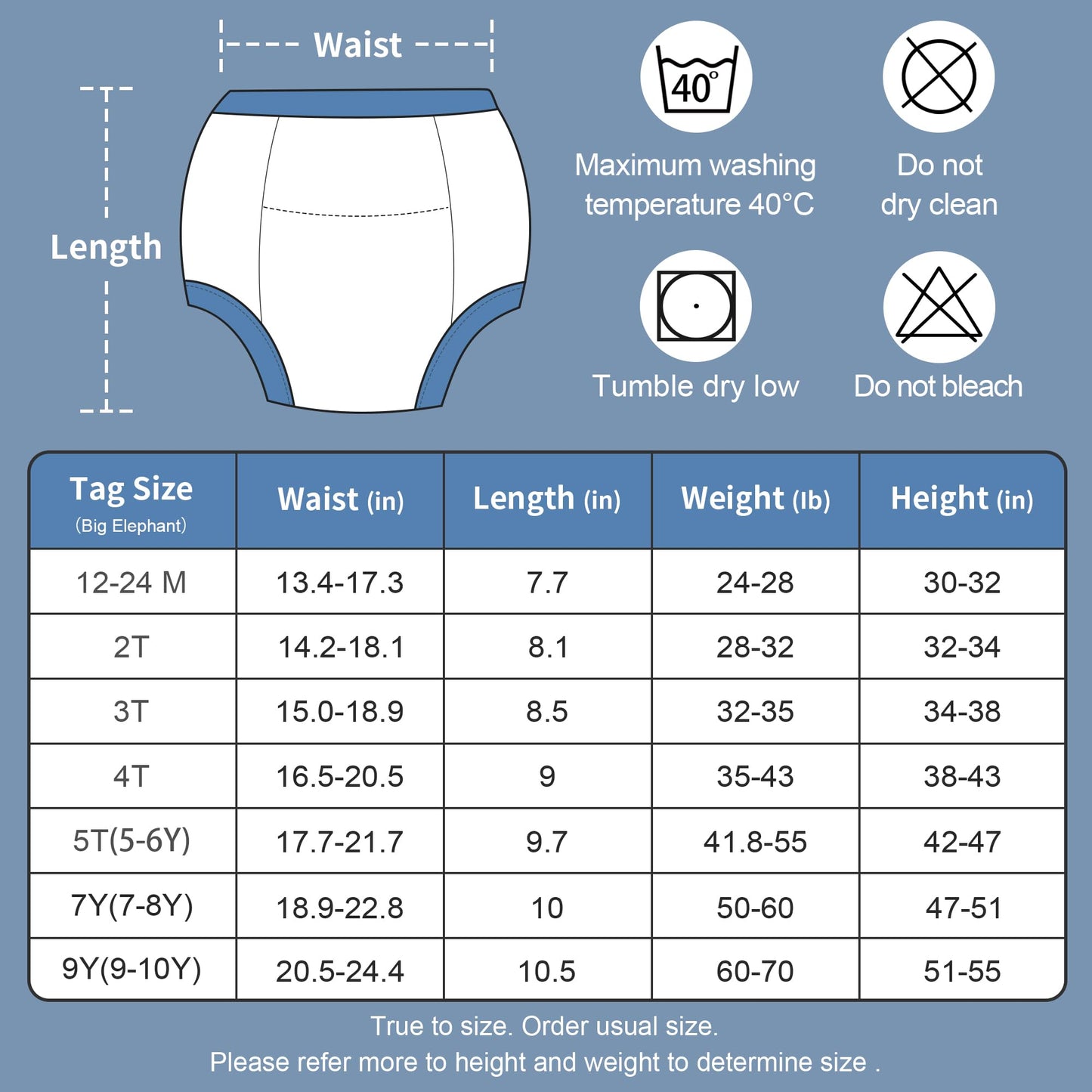 Big Elephant 10 Packs Baby Girls' And Boys' Potty Training Pants, 100% Cotton Absorbent Training Underwear For Toddler, 3T