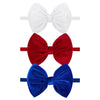 Yanjie Hairband, 4Th Of July Baby Girl Bows Headband, Premium Soft Velvet & Nylon Fabric In Red, White, Blue, Handmade, One Size