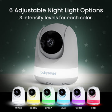 Babysense 5.5    1080P Full Hd Split-Screen Baby Monitor, Video Baby Monitor With 2 Cameras And Audio, 6-Color Rgb Night Light,