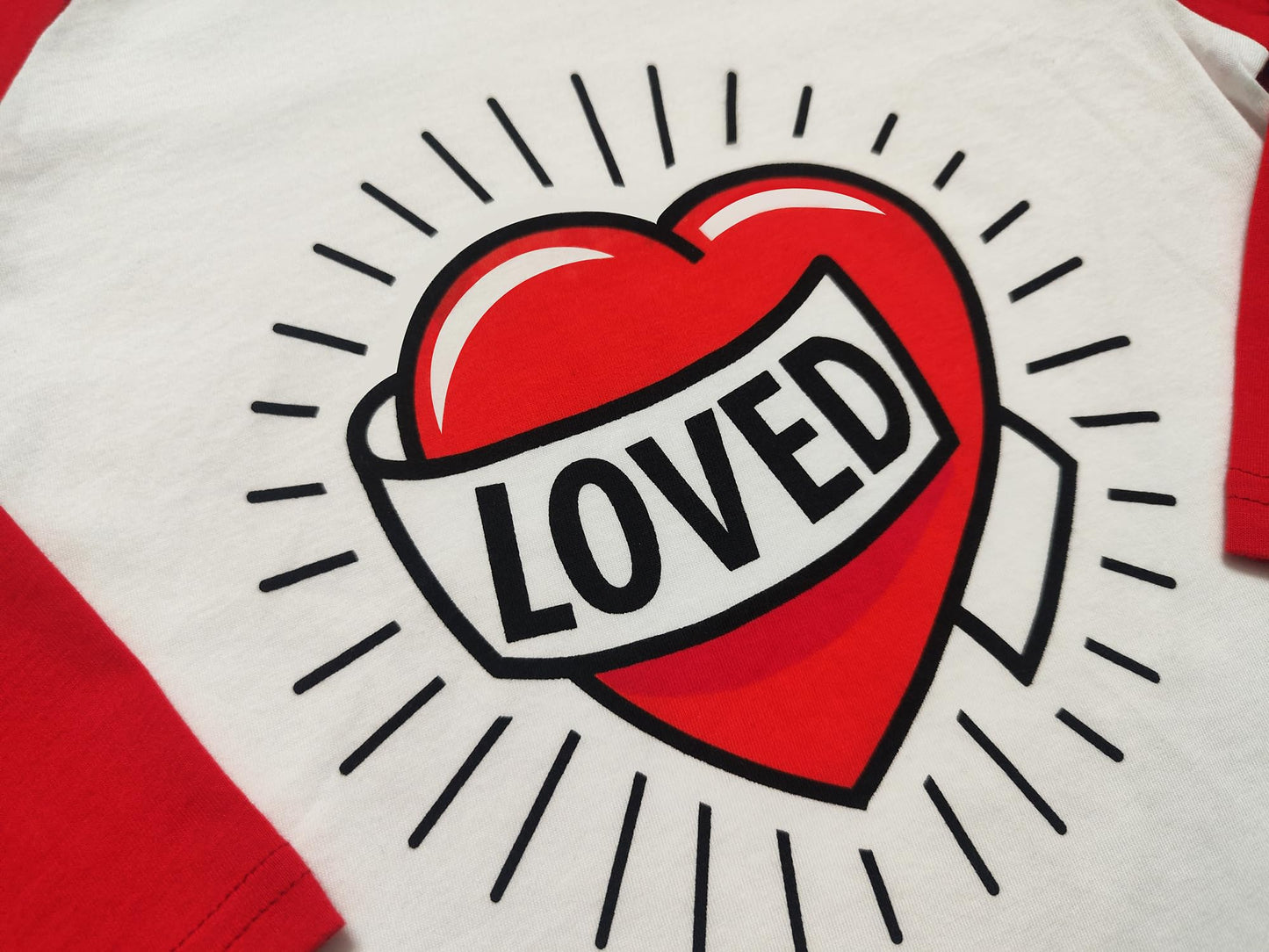 Kids Boys T-Shirt Valentines Heart Shirt Loved Vday Tops Long Sleeve Raglan Toddler Baby Tees 5T