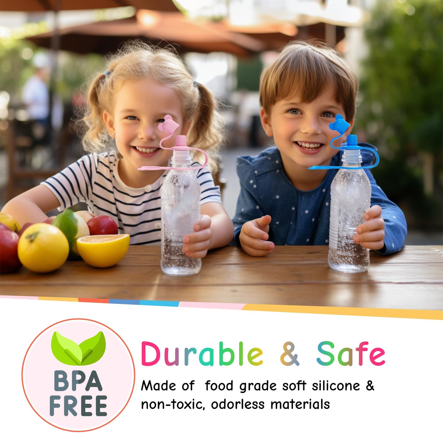 Yilador Silicone Water Bottle Cap For Toddlers, 28Mm No Spill Top Spout, Kids Travel Essentials - Help Toddler Baby Transition B