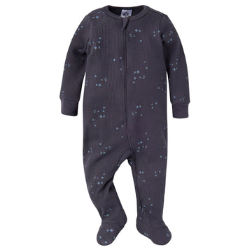 Gerber Baby Unisex 2-Pack 2-Way Zip Thermal Footed Sleep 'N Play, Foxes, 3-6 Months