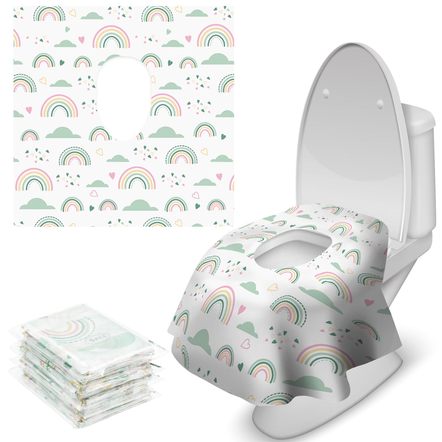 Toilet Seat Covers Disposable, 20 Pcs Extra Large Waterproof Toilet Cover For Toddlers & Adults, Portable Individually Wrapped T