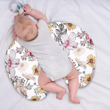 Hnhuaming Floral Nursing Pillow Cover, Breastfeeding Pillow Slipcover For Baby Girls, Soft Snug Fits On Newborn Feeding Pillow C