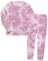 Vaenait Baby Kids Junior 100% Cotton Sleepwear Pajamas 2Pcs Set Tiedye-Warmpink-258 S
