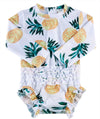 Uideazone Newborn Infant Bathing Suits Little Baby Girls Long Sleeve Sunsuit Upf Rash Guard Swimsuit Swimwear Beachwear 12-18 Mo