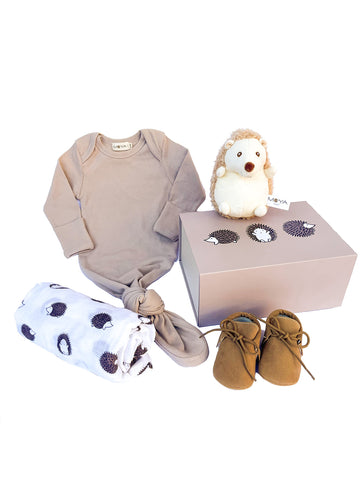 Moya Baby Gift Box - Newborn Keepsake Box For Boy And Girl, Baby Clothes, Knotted Gown And Swaddle Blanket, Baby Shower Gifts Se