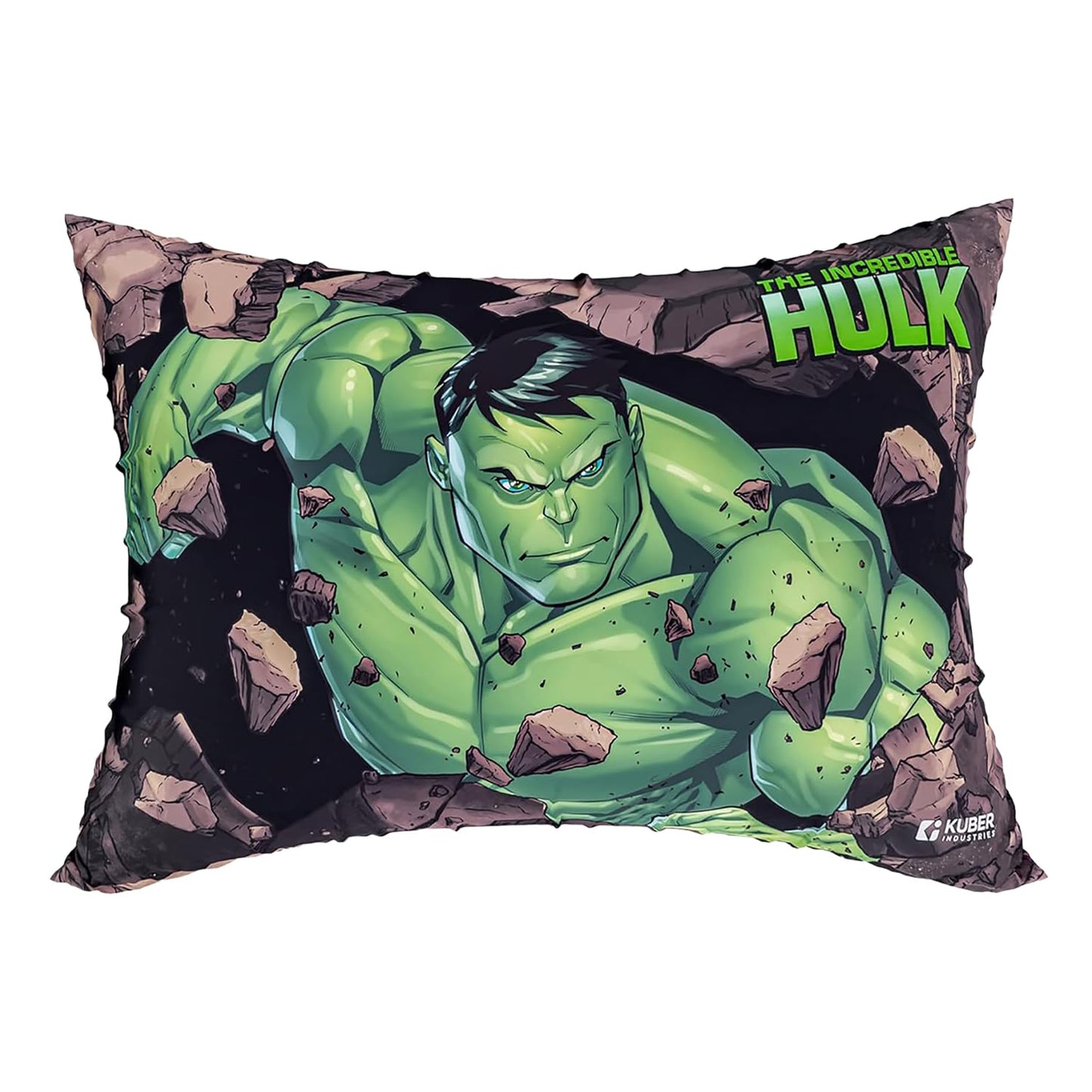 Kuber Industries Marvel Hulk Print KidS Pillow | Soft Cushion Pillow Filler | Sleeping Pillow Filler For Kids | Polyester Kids