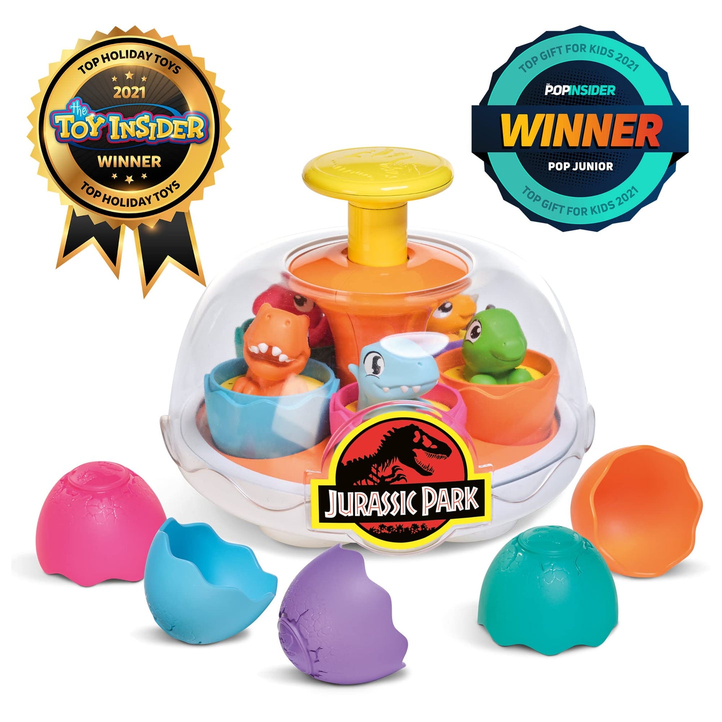 Toomies Jurassic World Spin & Hatch Dino Eggs - Dinosaur Toys for Developmental Play - 12m+