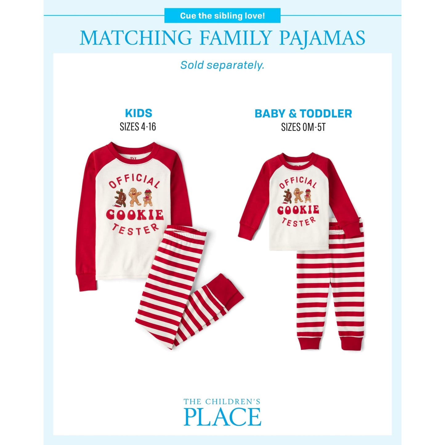 The Children'S Place,Unisex Baby,And Kids, Sibling Matching, Holiday Pajama Sets, Cotton,Official Cookie Tester,10