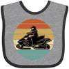 Inktastic Snowmobile Retro Sunset Baby Bib Heather And Black 39640