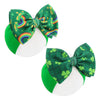 Lanmerry St Patricks Day Baby Hair Bows Green Headband Baby Girl Hair Accessories St. Patrick Green Bow Shamrock Headband Rainbo