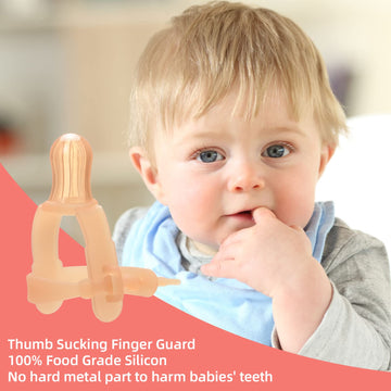 Elfzone Thumb Sucking Stop - 1-3 Years Old Baby - Adjustable Thumb Guard For Thumb Sucking Silicone Thumb Sucking Treatment Kit