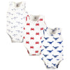 Touched By Nature Unisex Baby Organic Cotton Sleeveless Bodysuits, Mystic Sea Creatures, 12-18 Months