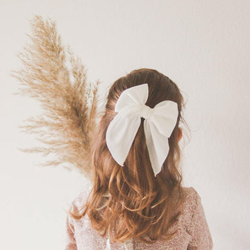 Niceye Fable Girls Hair Bows Cotton Linen Alligator Hair Clips Or Little Girls Toddlers Kids Neutral Handmade Hair Accessories -