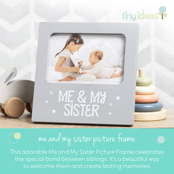 Tiny Ideas Me And My Sister Picture Frame, Baby Keepsake Frame, Sibling Gifts For Sisters, Brothers, Birthday, Shower, Baptism,