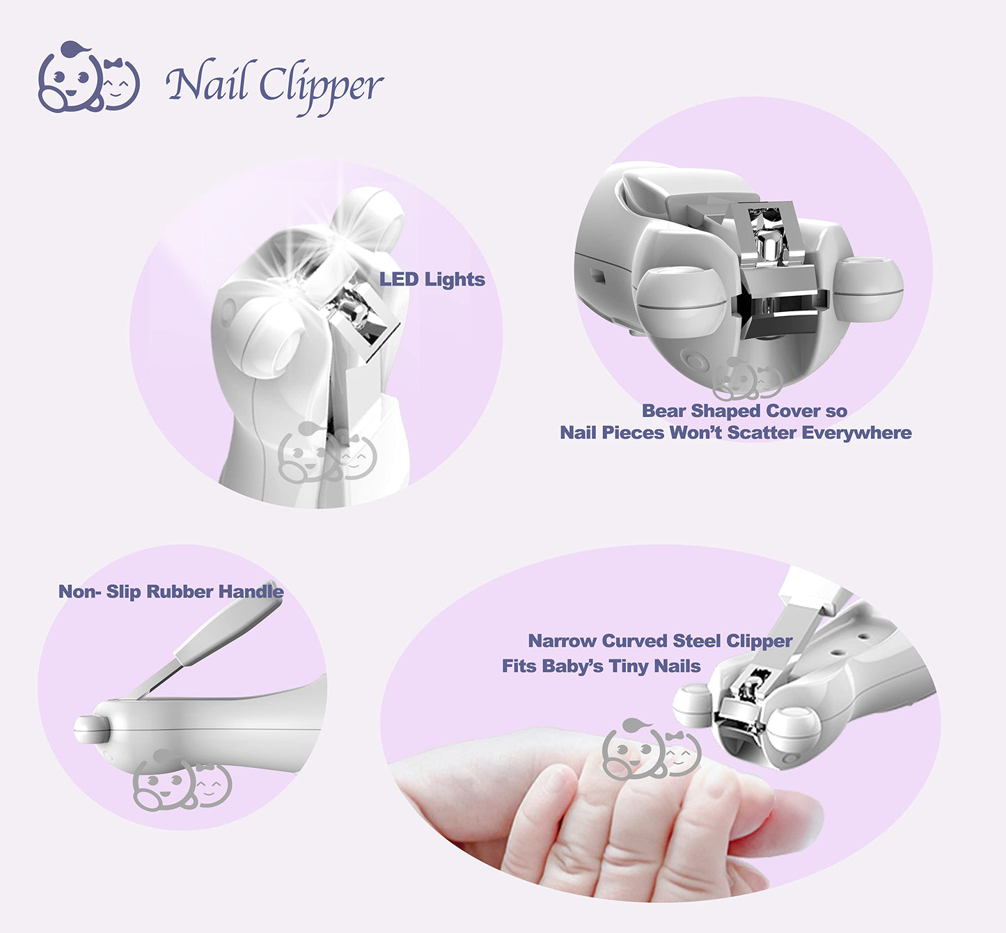 Royal Angels Rechargeable Baby Nail Clippers 20 In 1, Safe Electric Nail Trimmer, Baby Nail Kit, Additional Replacements, Newbor