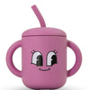 Fumiko Sippy Cups For Toddlers 1-3 - Adorable Personality Designs, Built-In Straw Lock, Easy-Grip Handles, (Smile Bug)