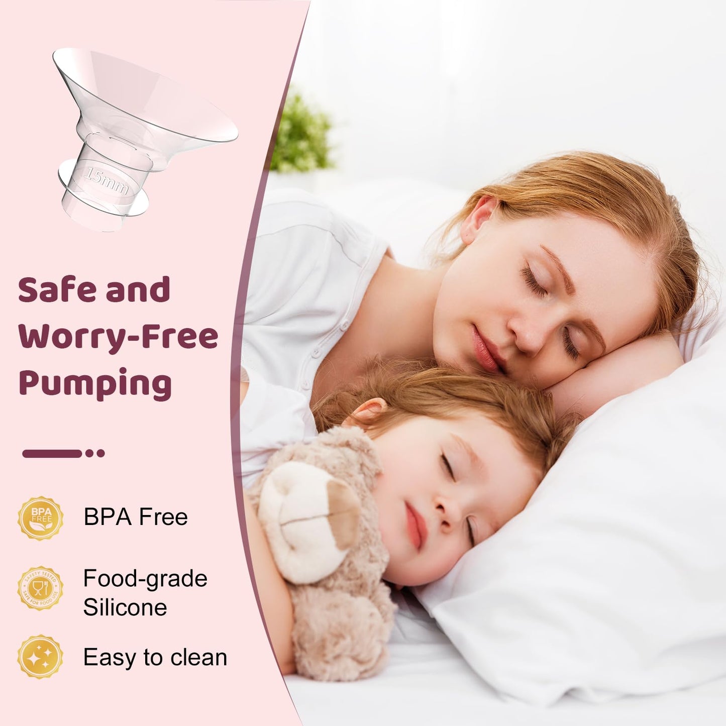 Flange Sizing Kit Upgrade, 10Pcs 13/15/17/19/21Mm Flange Inserts, Compatible With Most 24Mm Wearable Breast Pumps From Medela/Sp