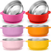 Nuogo 6 Pcs Stainless Steel Baby Bowls with Removable Silicone Shell 304 Toddler Bowls Kids Anti Scald Snack Container for Food