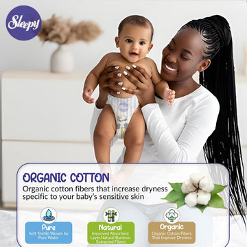 Soho Snuggler Diaper, Size 2, 42 Count, Made From Organic Cotton And Bamboo Extract, Ultimate Comfort And Dryness