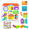 Montessori Toys for 1-2 Year Old Boy Girl, 15-in-1 Musical Busy Board, Birthday Gifts for 1 Year Old Boy, Educational Toy for 1+