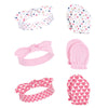 Little Treasure Baby Girl Cotton Headband And Scratch Mitten Set, Confetti, One Size