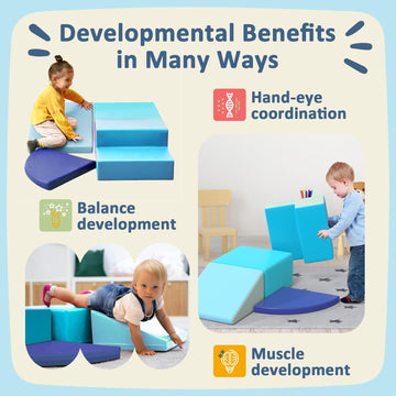 Cmfydaily Climb Foam Block, Climber For Toddlers Age 1-3, 4-Piece Toddler Foam Climbing Set, Crawl Soft Toys And Foam Play For C